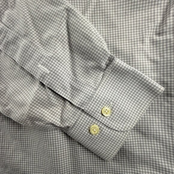 Brooks Brothers Gray 15.5 2/3 Non-Iron Check Cotton Button Up Shirt Men Adult - Picture 10 of 15